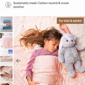 Baloo Living mini kids weighted non-toxic blanket Aqua blue  size 40x60. 9 lbs